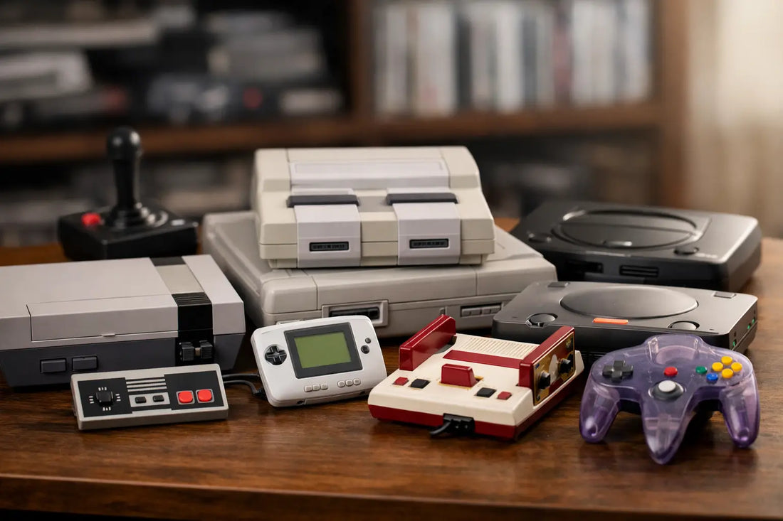 Authentic boxed retro video games and cartridges displayed as collectible gaming items for collectors researching long-term value.
