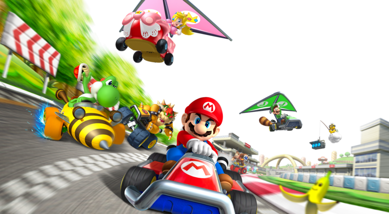 Nintendo 3DS racing game collection featuring Mario Kart 7, Ridge Racer 3D, Sonic racing games, and other physical 3DS titles.