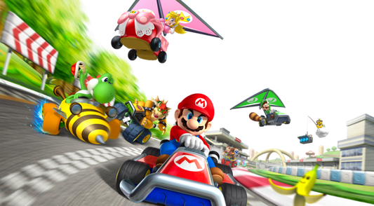 Nintendo 3DS racing game collection featuring Mario Kart 7, Ridge Racer 3D, Sonic racing games, and other physical 3DS titles.