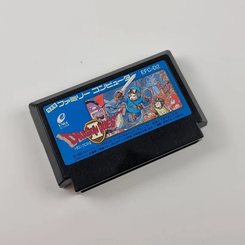 Original Japanese Famicom RPG cartridges and boxed games displayed for retro Nintendo game collectors.