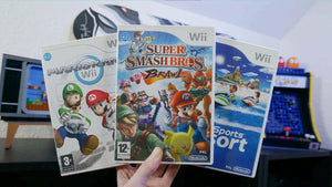 Classic retro multiplayer games and consoles for Nintendo 64, PlayStation, Super Nintendo, and Sega ready for a gaming night with friends.