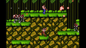 Contra gameplay on NES featuring run-and-gun shooting action