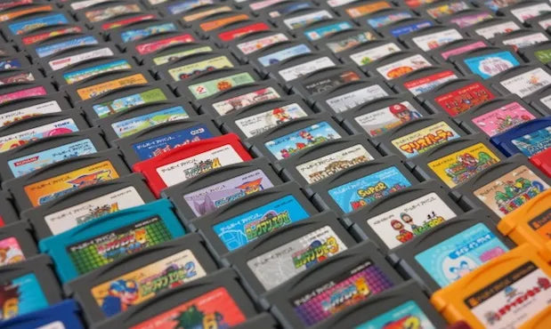 Collection of Game Boy Advance cartridges