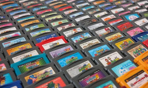 Collection of Game Boy Advance cartridges