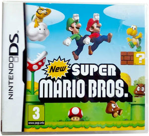 Close-up of Super Mario Bros Nintendo DS cartridge for collectors at Retros.ae