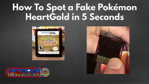 Authentic and fake retro video game cartridges compared to identify labels, packaging, shells, and other counterfeit warning signs.