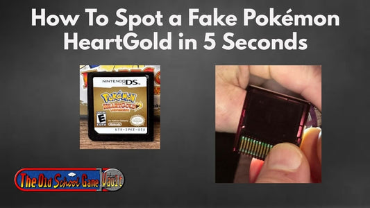 Authentic and fake retro video game cartridges compared to identify labels, packaging, shells, and other counterfeit warning signs.