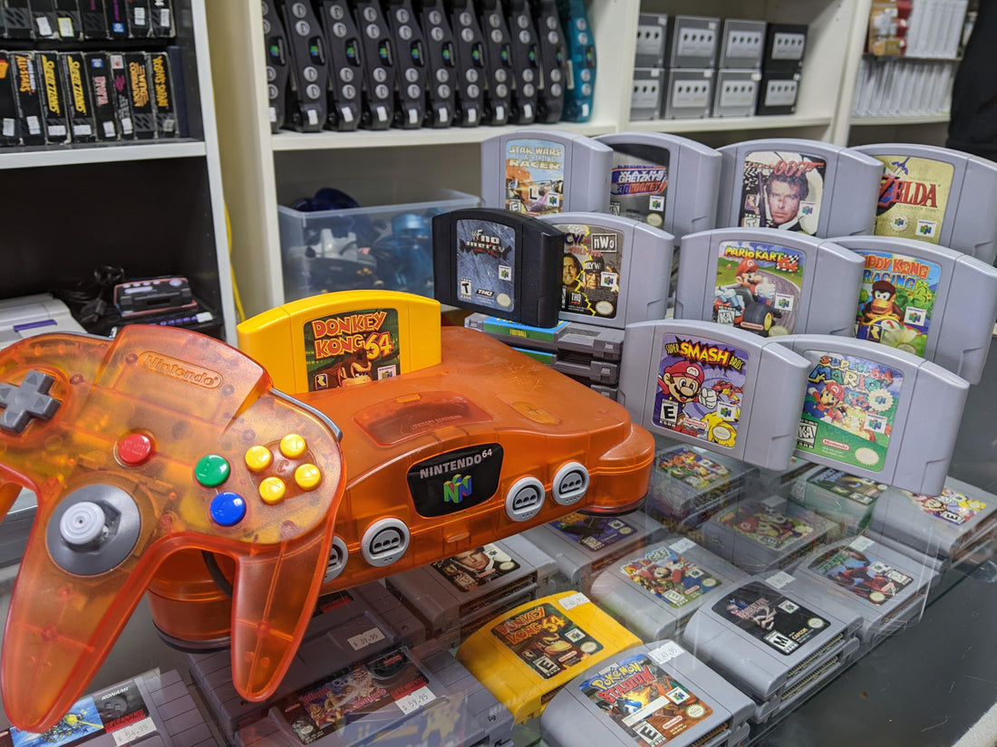 Collection of Nintendo 64 cartridges