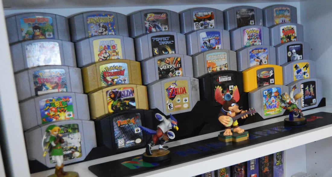 Collection of Nintendo 64 game cartridges available at Retros.ae in the UAE