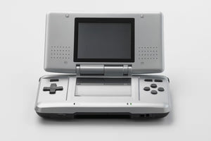 Original Nintendo DS handheld console silver open dual screen
