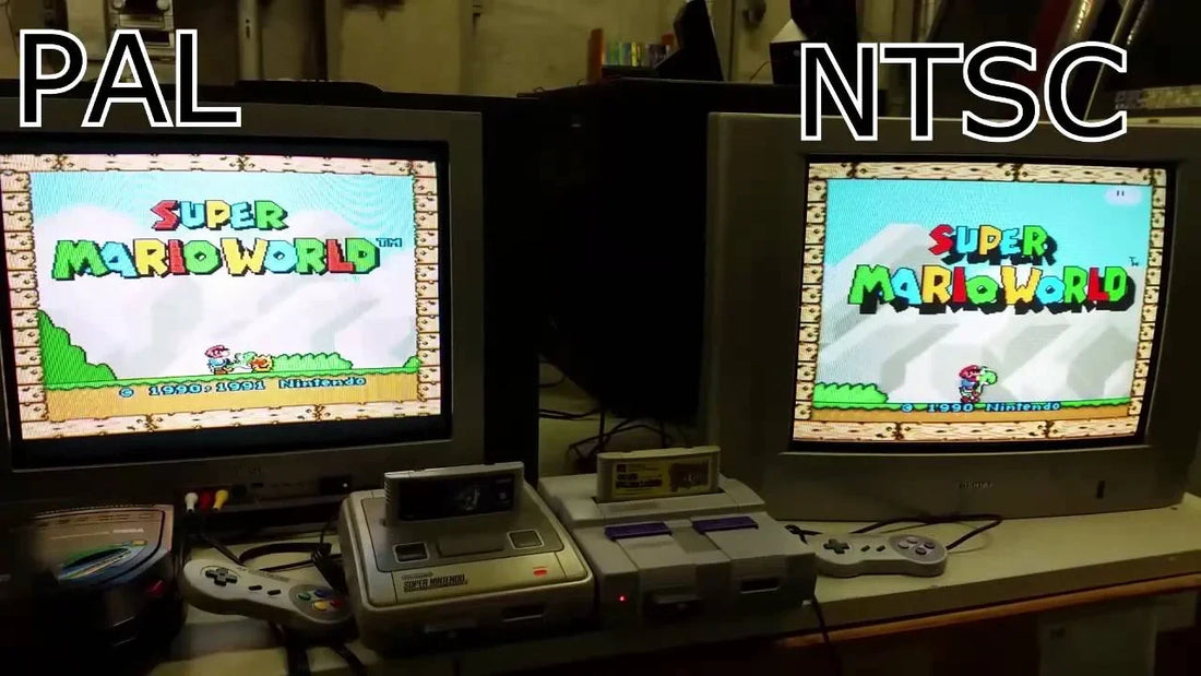 NTSC-J, PAL, and NTSC-U retro video games and consoles showing regional differences for retro game collectors.