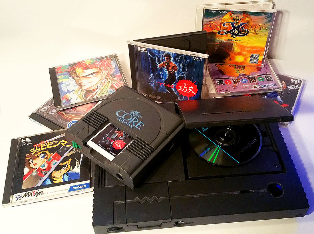 Authentic PC Engine HuCard games for retro gaming collectors
