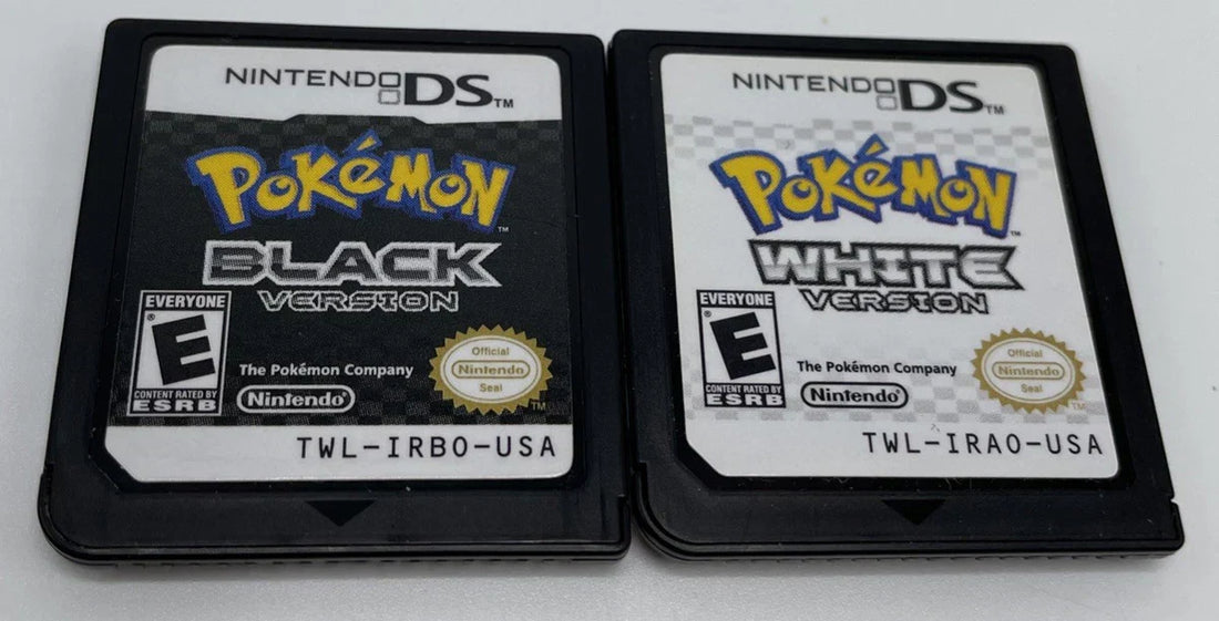 Pokémon Black and White Nintendo DS cartridges comparison