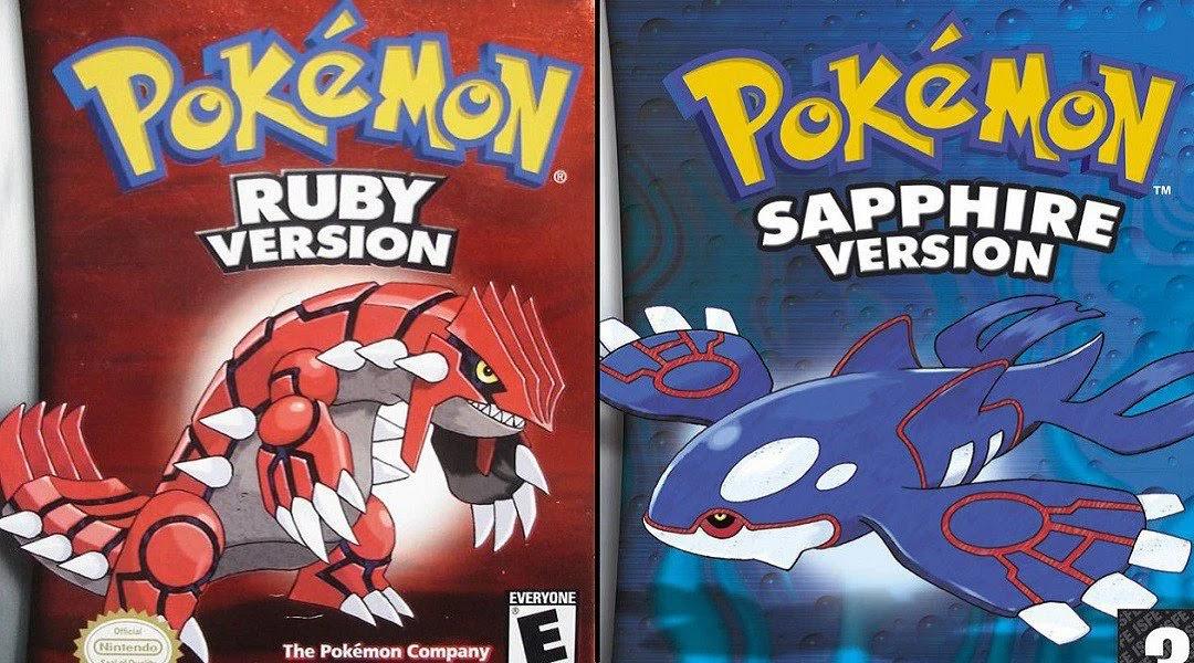 Pokémon Ruby and Sapphire Game Boy Advance cartridges comparison