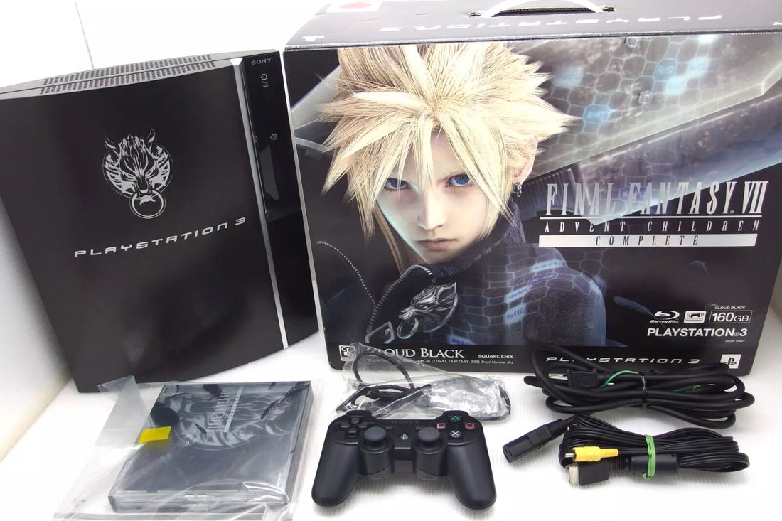 Complete-in-box PS3 Final Fantasy VII Advent Children Edition with console, controller, and original packaging