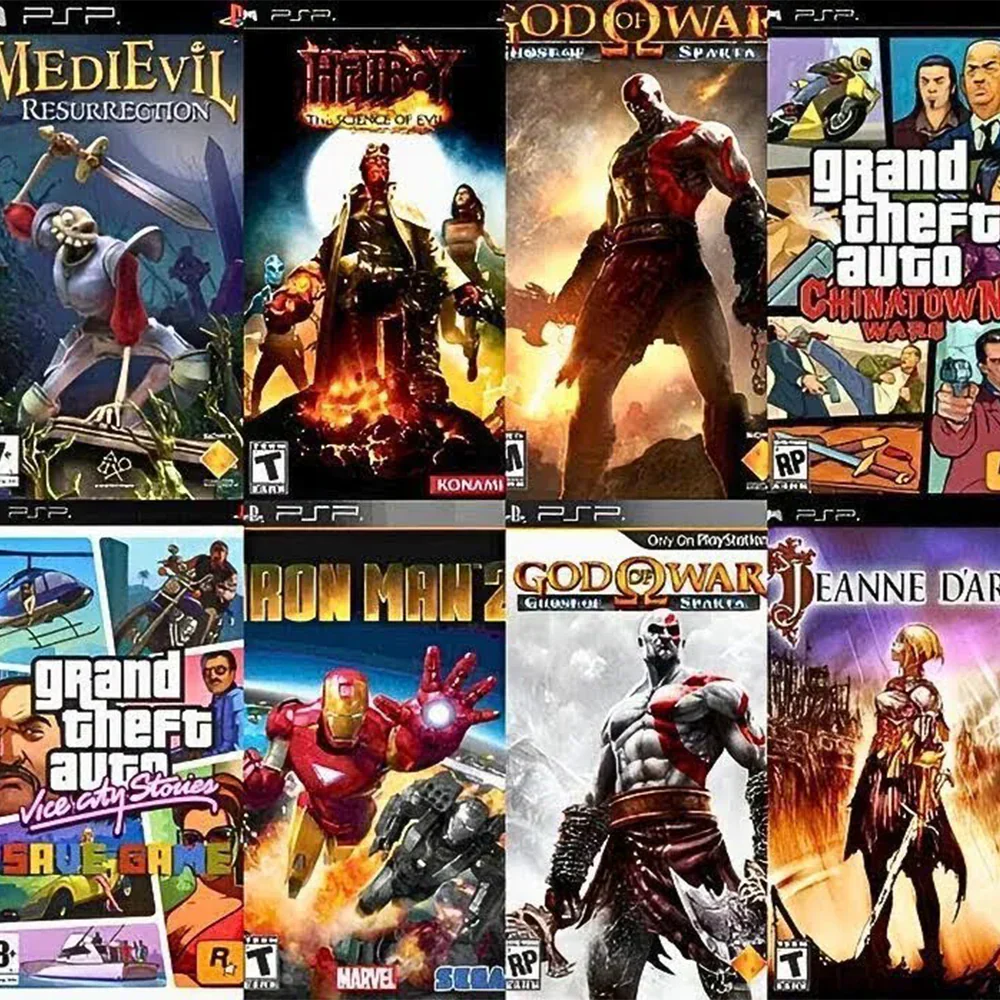 Collection of Sony PSP game UMDs available at Retros.ae in the UAE