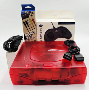 Retro gaming console bundle with games and controllers