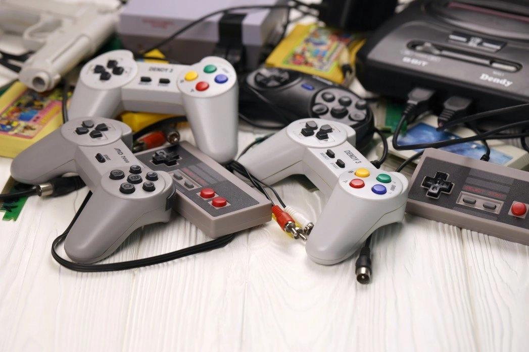 Retro gaming controllers for NES SNES PlayStation and Sega consoles