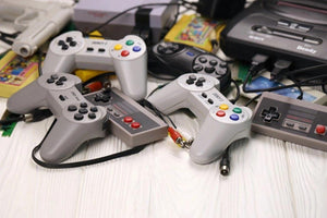 Retro gaming controllers for NES SNES PlayStation and Sega consoles