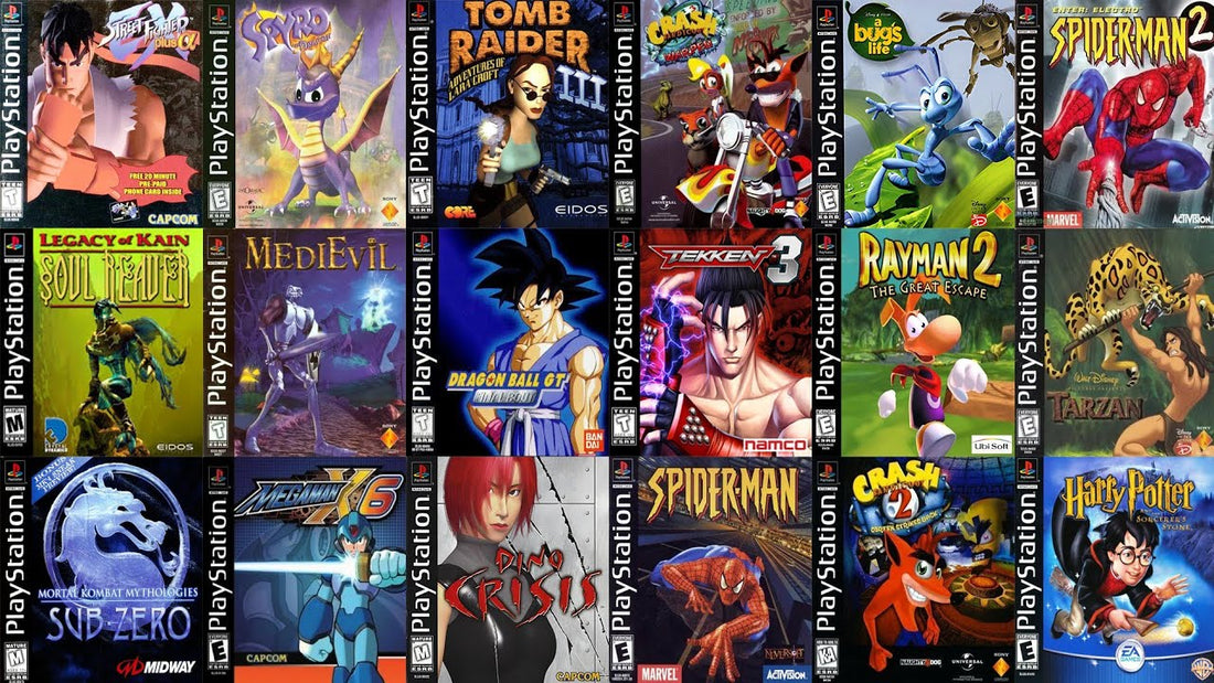 Physical Sony PlayStation 1 disc collection for retro gaming collectors