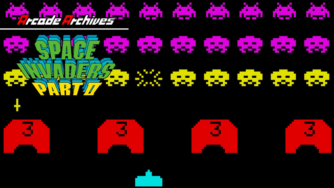 Space Invaders arcade gameplay, one of the earliest vertical shooter games