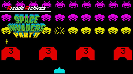 Space Invaders arcade gameplay, one of the earliest vertical shooter games