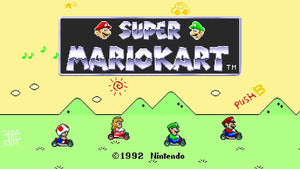 Super Mario Kart gameplay on Super Nintendo, the first Mario Kart game released in 1992