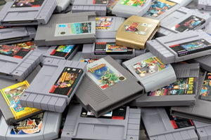 Vintage retro video game cartridges available from multiple online marketplaces