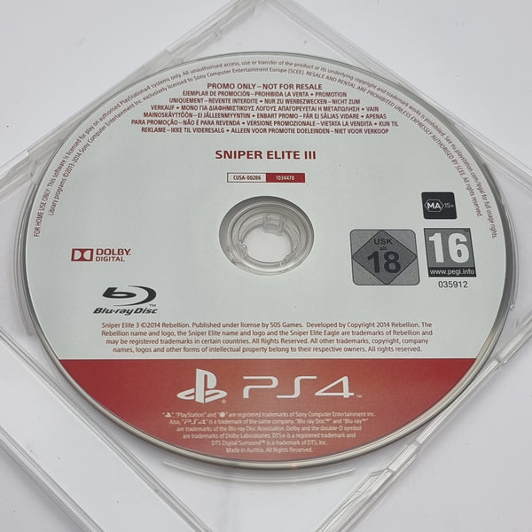 Sniper Elite III (Promotional Disc)