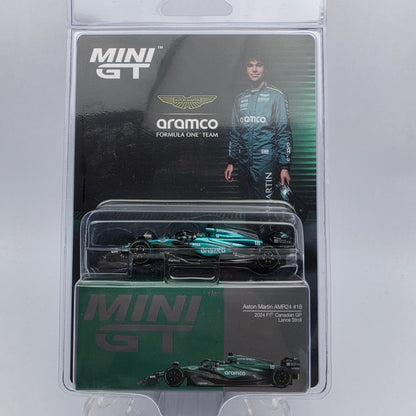 Mini GT - Aramco Formula One Team: Aston Martin AMR24 #18 (2024 F1 Canadian GP Lance Stroll)