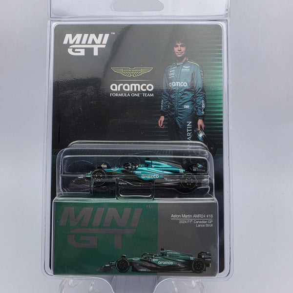Mini GT - Aramco Formula One Team: Aston Martin AMR24 #18 (2024 F1 Canadian GP Lance Stroll)