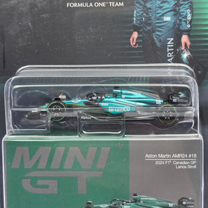 Mini GT - Aramco Formula One Team: Aston Martin AMR24 #18 (2024 F1 Canadian GP Lance Stroll)