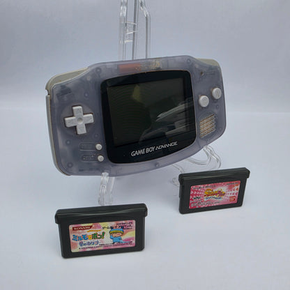 Nintendo Gameboy Advance - Glacier (Clear) Colorway - Plus 2 Games Bundle