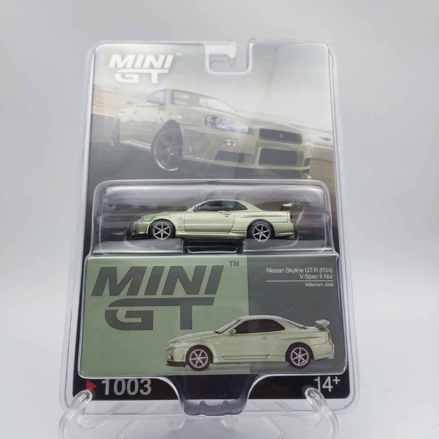 Mini GT Nissan Skyline GT-R R34 V-Spec 2 (Millenium Jade)
