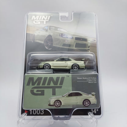Mini GT Nissan Skyline GT-R R34 V-Spec 2 (Millenium Jade)