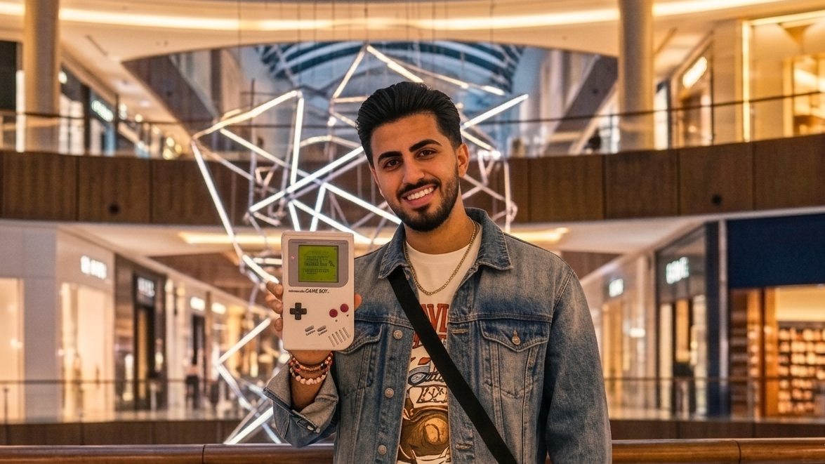 Gen Z meets retro gaming — original Nintendo Game Boy showcased inside Dubai Mall, by Retros Dubai, the UAE's retro gaming store.